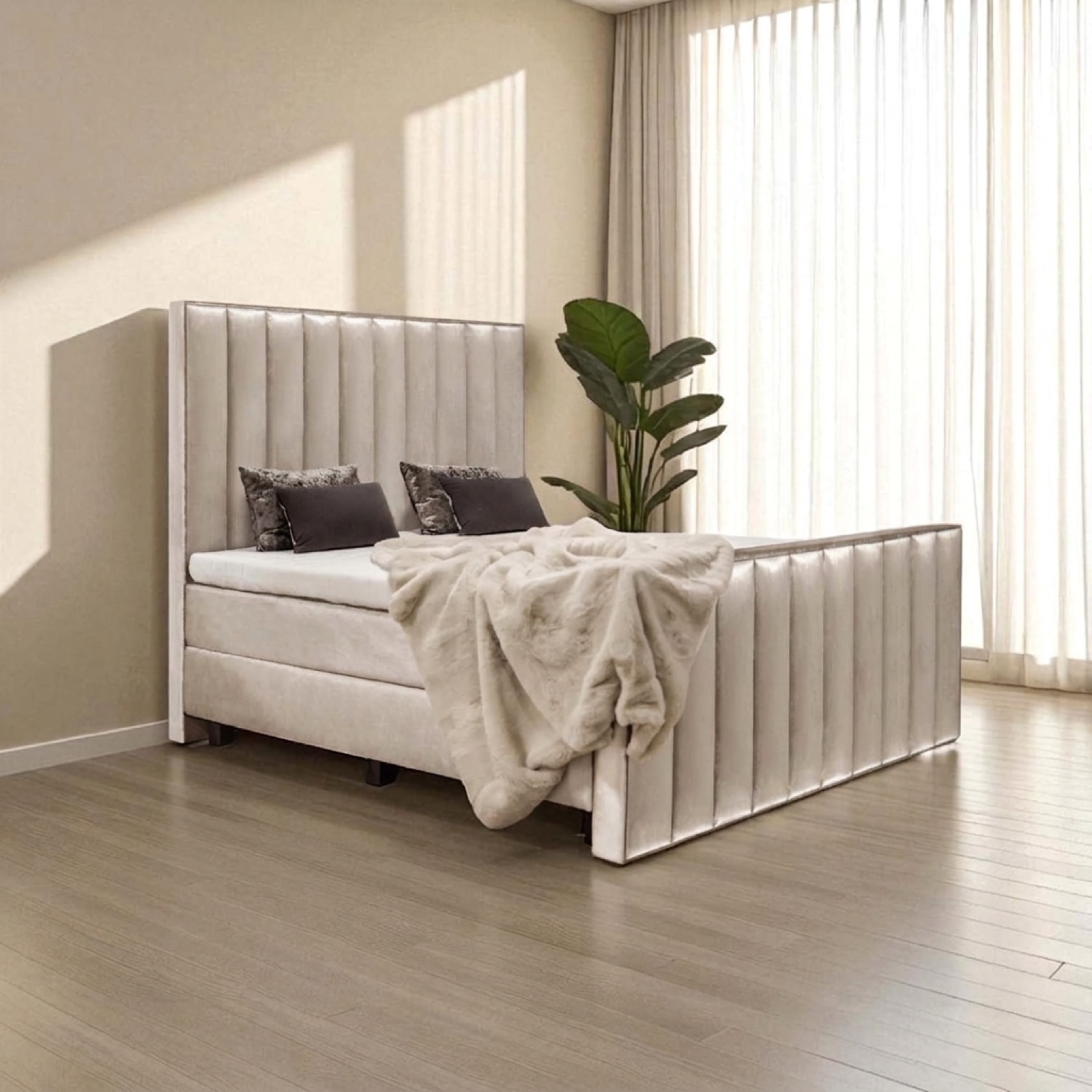 Boxspring Ritz in crème velours